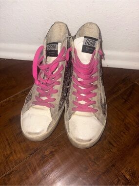 Pink Lace High-Top Sneakers for Women